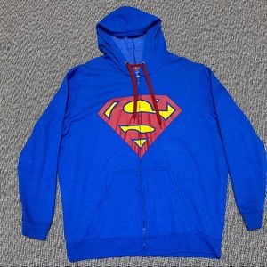 Superman Logo Zippered Hoodie